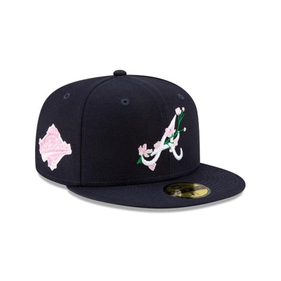 Atlanta Braves Gorra | New Era MLB Side Patch Bloom 59fifty Fitted Cap Mexico - Azules